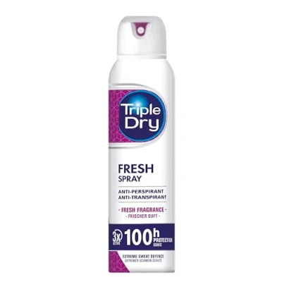 Image of Triple Dry For Women Fresh Fragrance Anti Perspirant Spray 150ml 100 Hour Protection Against Excessive Sweating Fights Odour &amp; Night Sweats Active Formula Clinically Proven Female