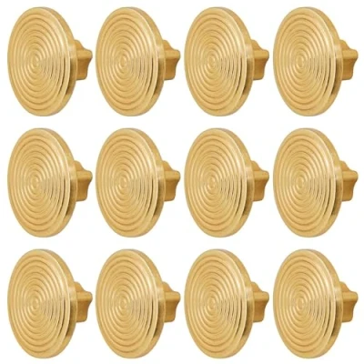 Image of Decoranddecor Mira Spiral Round Cupboard Knob Handle 40mm Diameter Zinc Alloy (Gold, 12 Pack)