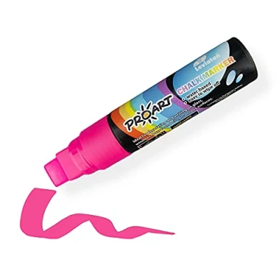 Image of LEVIATAN Washable Blackboard Marker Dry and Wet Wipe Chalk Pen 15 mm Wipeable Marking for Restaurants, Pubs, Offices 28 g Pink