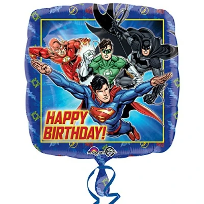 Image of (PKT) Child DC Justice League Happy Birthday Standard Foil Balloon