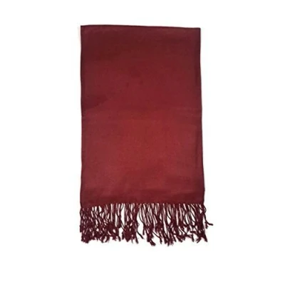 Image of Ladies Women Solid Colour Pashmina Feel Shawl Scarf Wrap Stole Throw *NEW* (Maroon)