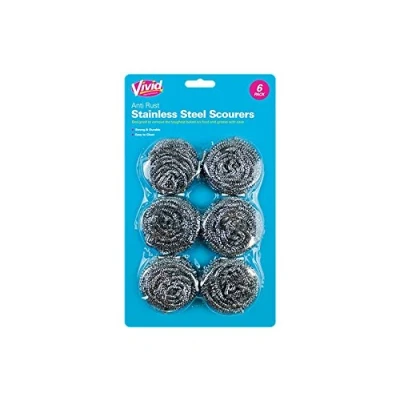 Image of Vivid Stainless Steel Scourers 6 Pack
