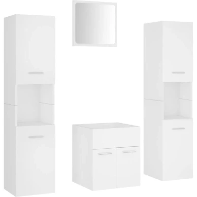 Image of vidaXL Bathroom Furniture Set White Engineered Wood