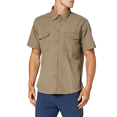 Image of Craghoppers Mens Kiwi Short Sleeve Hiking Shirt, Pebble, 3XL EU