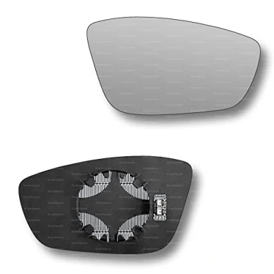 Image of Less4spares Replacement Wing Mirror Glass Right Compatible with Vauxhall Corsa 2020 2022 CLIP ON Driver Off side Heated Convex