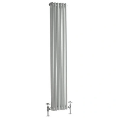 Image of Milano Windsor Traditional Victorian 6 x 2 Vertical Designer Column Radiator Cast Iron Style White 1500mm 290mm