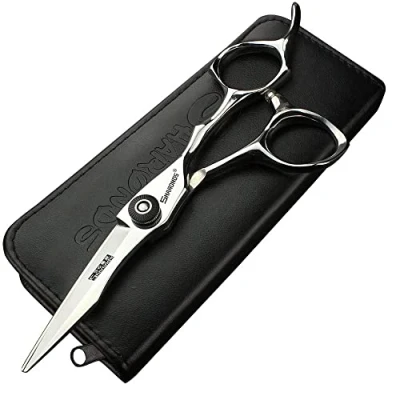 Image of Japan 440C 5.5/6 inch Hair Profession Stylist Bearing Scissors Salon Studio Professional Modeling Tools Cutting + thinning (5.5 Flat Shear AA)