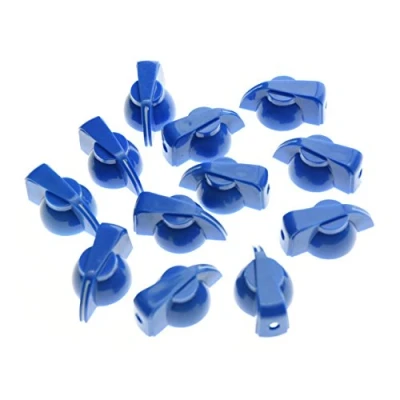 Image of Dopro Pack of 12 Flat Top Guitar Chicken Head Knob AMP Effect pointer Blue