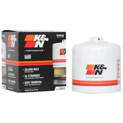 Image of K&amp;N Oil Filter Spin On 93x102mm compatible with Western Star, Freightliner, Nissan, Dodge, Chrysler, Jeep, Land Rover, Ford, Volvo (HP 2004), Weiß