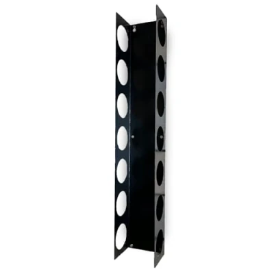 Image of Okunai Steel Wall Mounted Cabinet Narrow Wine Rack Durable, Tall Vertical Bottle Holder Storage Small for Bar, Home, Cellar, Kitchen (Black 7 Capacity)