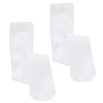 Image of WB SOCKS 2 pairs of Plain White Baby Tights
