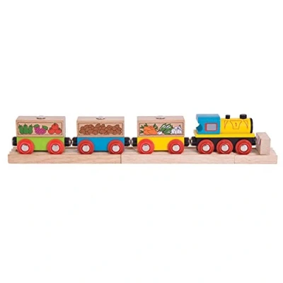 Image of Bigjigs Rail Fruit and Veg Train Other Major Wooden Brands are Compatible