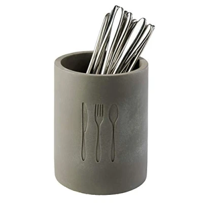 Image of APS Cutlery container Element made of concrete with silicone bottom insert to protect the tips knives and furniture friendly underside