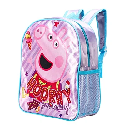 Image of Peppa Pig Kids Childrens Backpack School Rucksack Travel Bag Boys Girls with side mesh pocket