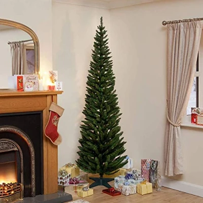 Image of Snowtime 5ft Green Pine Pencil Slim Artificial Christmas Tree with 236 Branch Tips