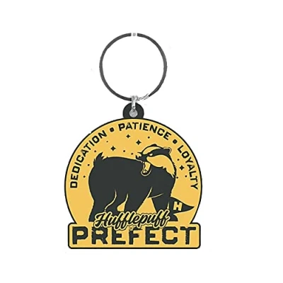 Image of Harry Potter Hufflepuff Rubber Keyring (One Size) (Yellow/Black)