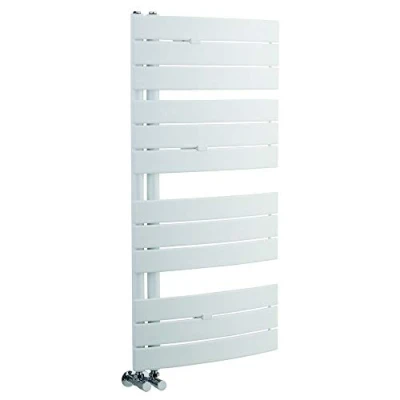 Image of Milano Azore White Curved Bar Heated Towel Rail 1080mm x 550mm