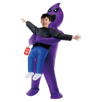 Image of Morph Purple Ghoul Halloween Inflatable Costume Kids, Ghost Kids Blow Up Costume, Carry Me Boys One Size