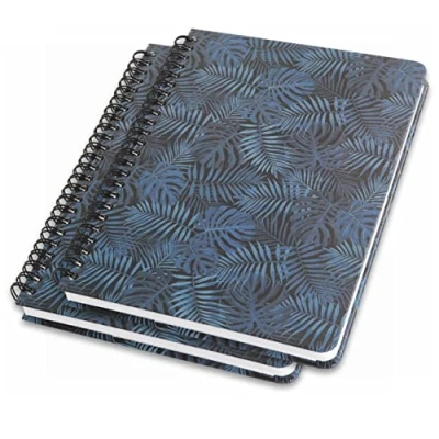 Image of SIGEL JN602 Spiral notebook basic, A5, dotted, hardcover, jugnle pattern, Blue, 2 Pieces Jolie