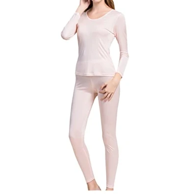 Image of Fashion Silk Women&#039;s Long Underwear Thermal Sets for Women Mulberry Johns, Fleshcolor, S