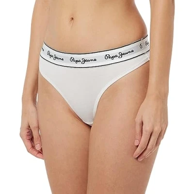 Image of Pepe Jeans Women&#039;s Thong Bikini Style Underwear, White (White), S