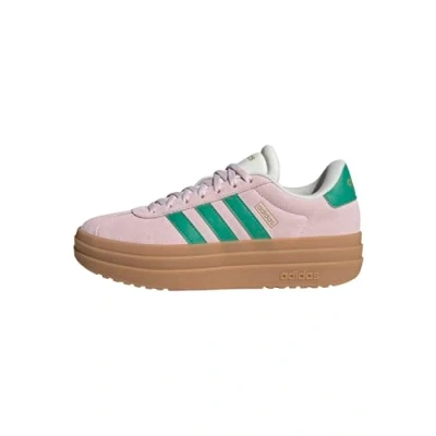 Image of adidas Women&#039;s VL Bold Shoes, Clear Pink/Court Green/core White, 6.5 UK