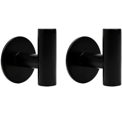 Image of Belerry 2 Pcs Self Adhesive Towel Hooks Coat Robe Stainless Steel Heavy Duty Wall for Bathroom Kitchen and Bedroom (Black)