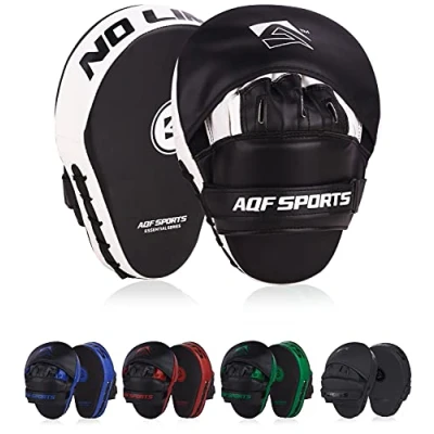 Image of AQF Boxing Pads Hook and jab Mitts Target Punching Focus for MMA Kickboxing Muay Thai Training (Black &amp; White)