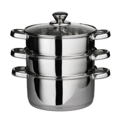Image of Premier Housewares Steamer, stainless steel, glass lid, Ø22 x H25 cm, Silver