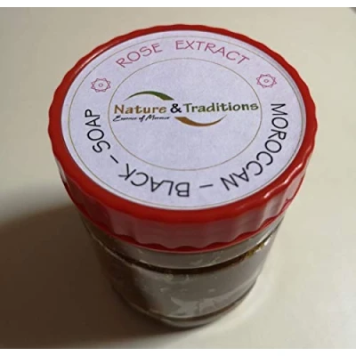 Image of Moroccan Black Soap/Argan Oil/Lavander/Rose Beldi Hammam SPA Pure Natural 250g (Rose)