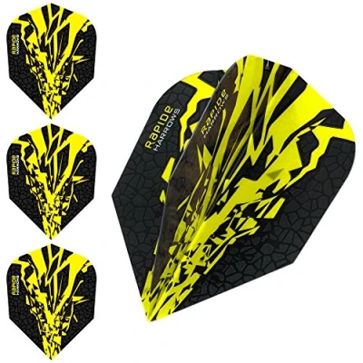 Image of Harrows Rapide X Dart Flights 100 Micron Standard 5 Sets (15) (Yellow)