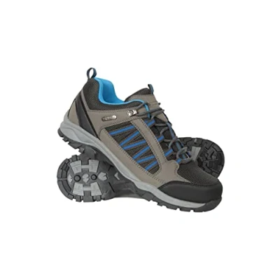 Image of Mountain Warehouse Path Mens Walking Shoes Waterproof Gym Shoes, Breathable Running Mesh Lining with High Traction Sole Hiking Boots for Stability &amp; Grip Dark Grey Adult Shoe Size 13