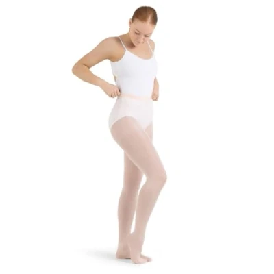 Image of Capezio Hold &amp; Stretch Tights For Women, Versatile Women’s Tights, Semi Opaque, Professional Seamless Dance With Elasticised Waistband Practice Performance Ballet Pink, XXL