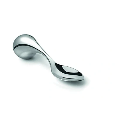 Image of Amefa Integrale Dinner Spoon with Knob, Ergonomic, 18/10 Stainless Steel, Everyday Aid Cutlery, Dining for Seniors, Rustproof &amp; Dishwasher Safe, Silver, Desert