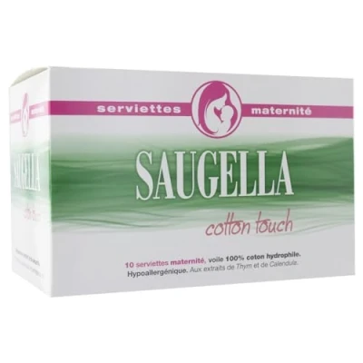 Image of Saugella Cotton Touch 10 Maternity Sanitary Napkins