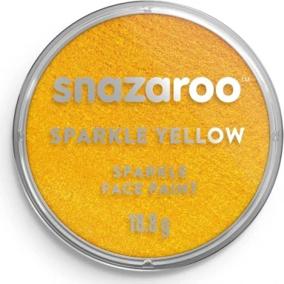Image of Snazaroo Sparkle Face and Body Paint for Kids Adults, Yellow Colour, Water Based, Easily Washable, Non Toxic, Makeup, Painting Parties, Ages 3+