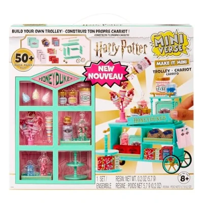 Image of MGA’s Miniverse Make It Mini Honeydukes Trolley Harry Potter Collectibles, 50+ Pieces, DIY, Resin Play, Replica Food, For Collectors &amp; Children Ages 8+, NOT EDIBLE
