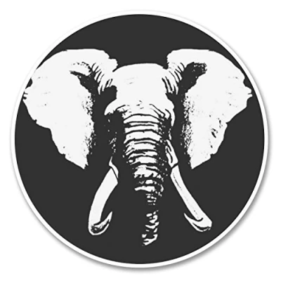 Image of 2 x 10cm Elephant Vinyl Sticker Decal Laptop Car Tablet Fridge Africa Fun #6211 (10cm 10cm)