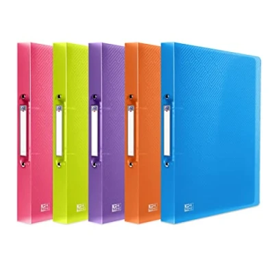 Image of Oxford A4 Ring Binders, Assorted Colours, 5 Flexible 2 Folders, 40mm