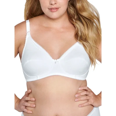 Image of Naturana Women&#039;s Cotton Nursing Full Cup Everyday Bra , White, 42E UK (95F EU)