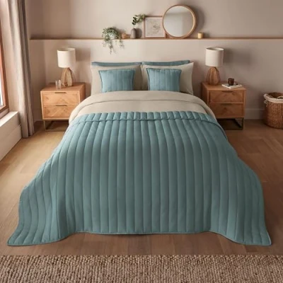 Image of Silentnight Bedding, Bedspread, Blue, One Size