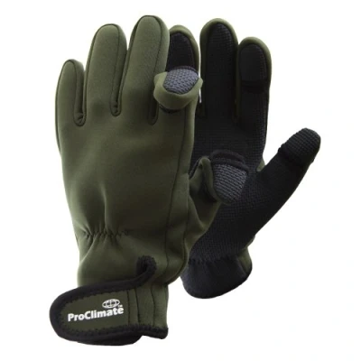 Image of Mens Neoprene Fishing Gloves (Lightweight Waterproof) (M/L) (Green)
