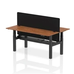 Image of Air B2B 1800x600 Adjustable 2P Bench Desk CP Walnut/Black + Screen