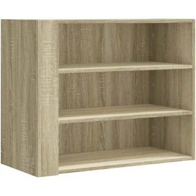 Image of vidaXL Wall Cabinet Sonoma Oak Engineered Wood, 75x35x60 cm 6 Compartments Modern Mounted Storage
