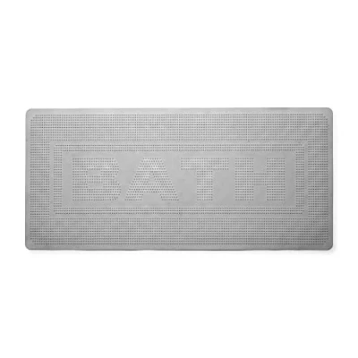 Image of Croydex &#039;BATH&#039; Design Mat: Natural Rubber Bath Mat, Easy to Clean, Non Slip Mats for Inside with Secure Grip Suction Cups, Anti Mould, Hygiene &#039;n&#039; Clean Bacterial, Grey, 34 x 74cm