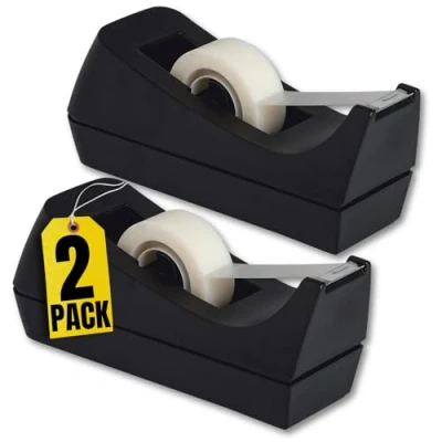 Image of 1InTheOffice Desktop Tape Dispenser, Black&quot;2 Pack&quot; (Tape Dispenser)