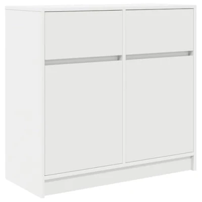 Image of vidaXL Sideboard/Storage Cabinet/Buffet 80x34x76cm White Engineered Wood for Living Room/Office/Hallway with Ample Storage Space and Custom Configurations