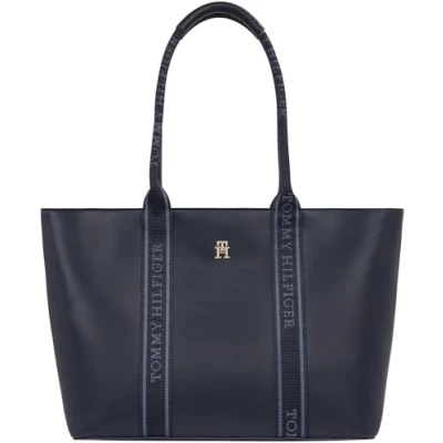 Image of Tommy Hilfiger Logotape TOTE Handbag, Women&#039;s, Size: One Size, Blue
