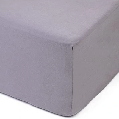 Image of Amago Fitted Sheet, 50 cm Pocket, 100 Percent Cotton, 140 x 200 Silver