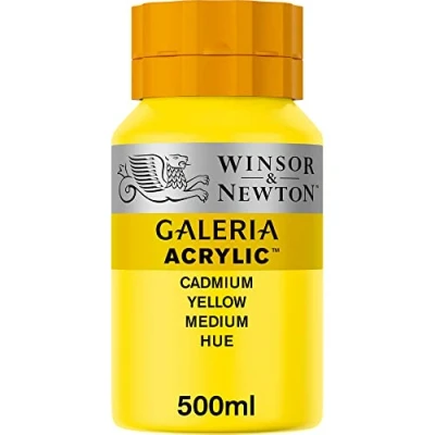 Image of Winsor &amp; Newton, Galeria Acrylic, Cadmium Yellow Medium Hue, 500ml